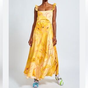 Collina Strada Ruffle yellow Market Dress in Medium